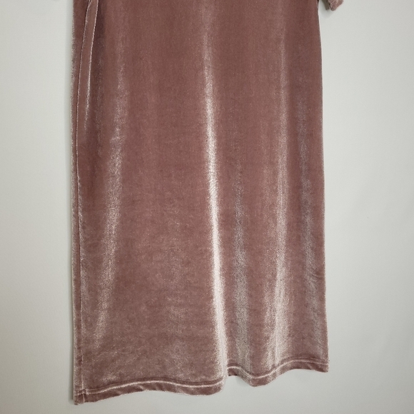 Madewell Mauve Mock Neck Velvet Dress - Picture 7 of 12